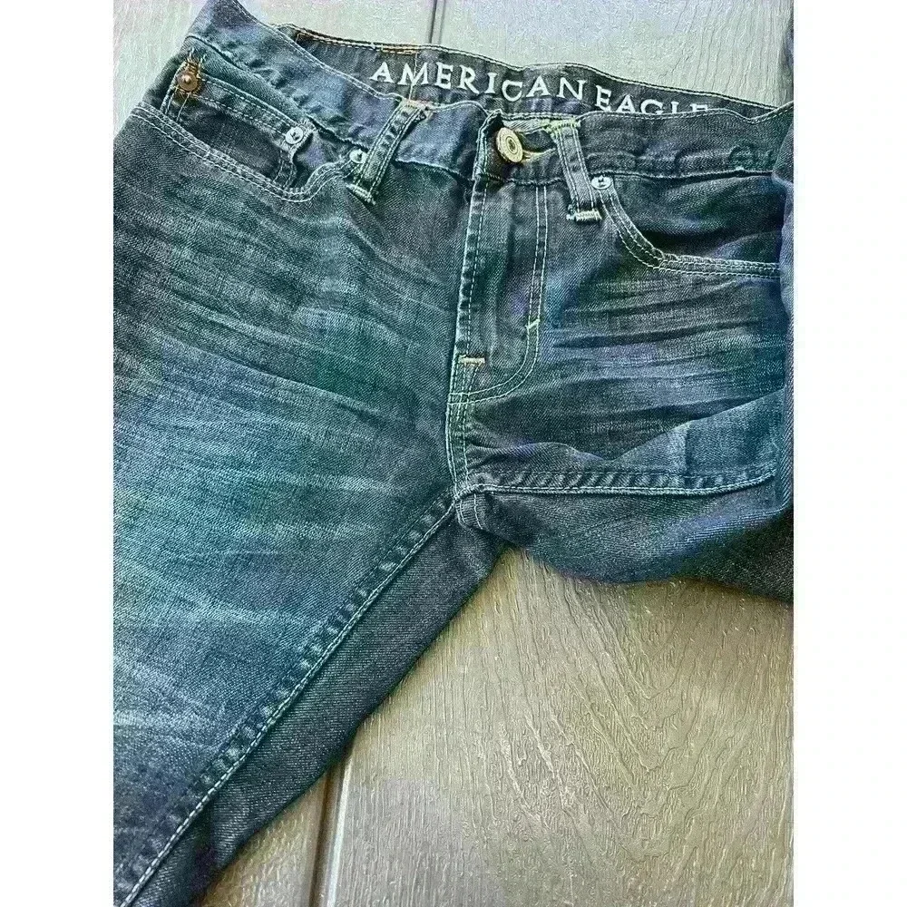 Men’s American Eagle Slim Jeans 26x28 Dark Wash Distressed